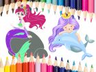 Mermaid Coloring Book, Gratis online Spiele, Kinderspiele, Ausmalbilder, HTML5 Spiele