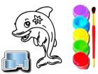 Dolphin Coloring Book, Gratis online Spiele, Kinderspiele, Ausmalbilder, HTML5 Spiele